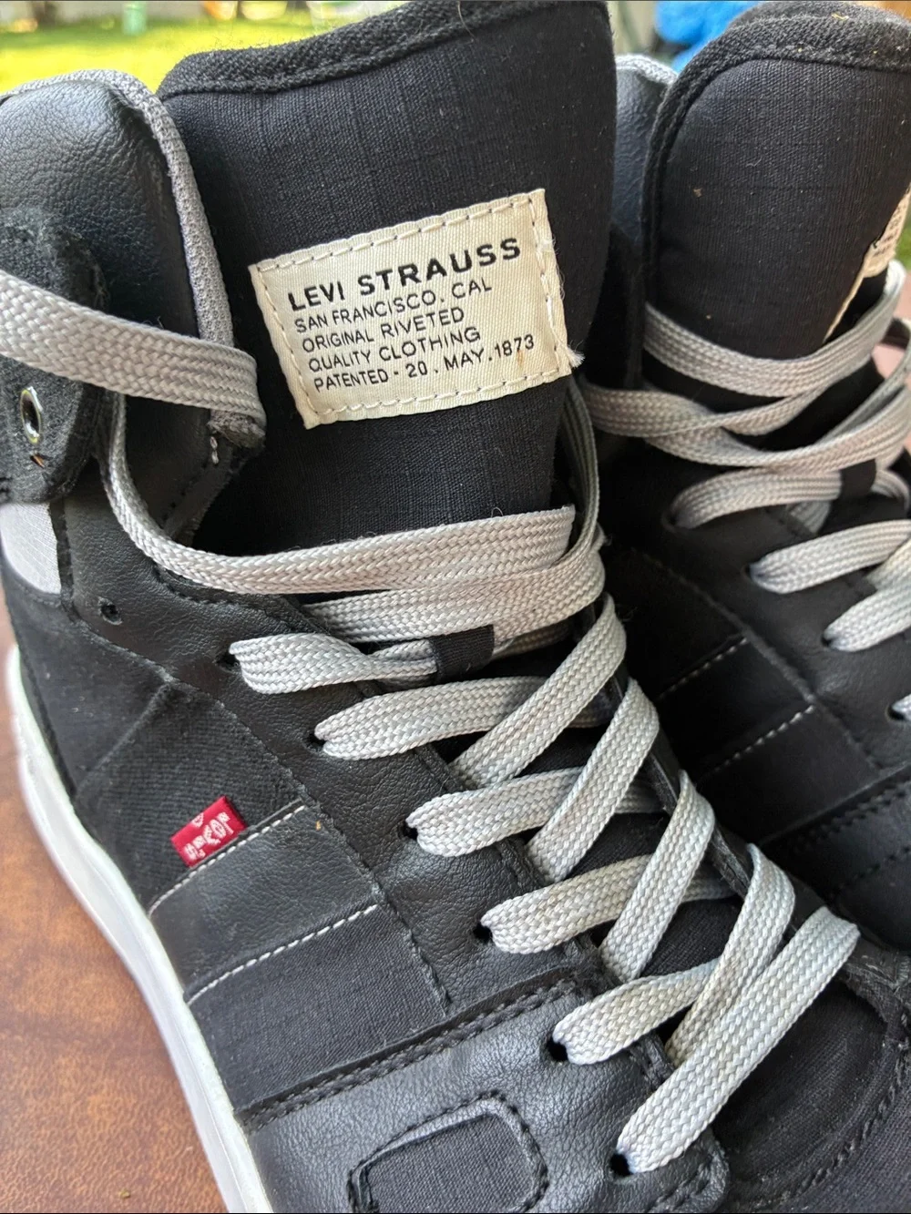 Levi's Black and Gray High-Top Sneakers